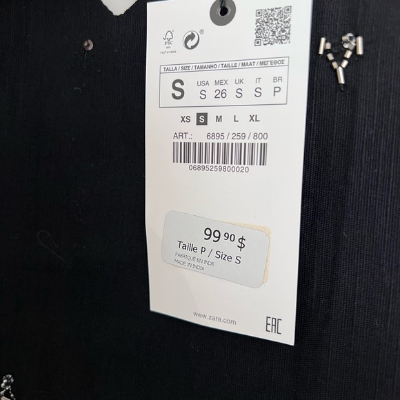 Zara black maxi dress size small NWT - Picture 2 of 2